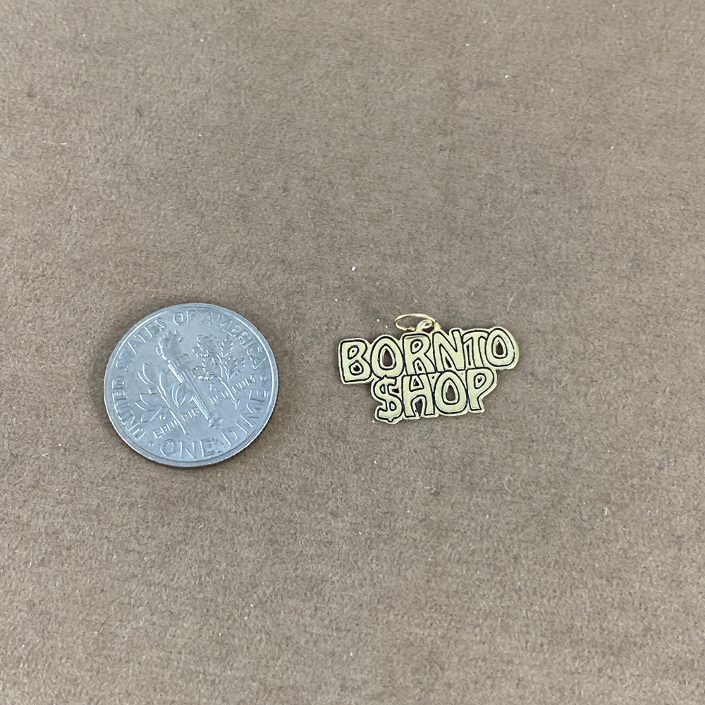 Vintage "Born to Shop" 14 karat all gold charm - Picture 2 of 4